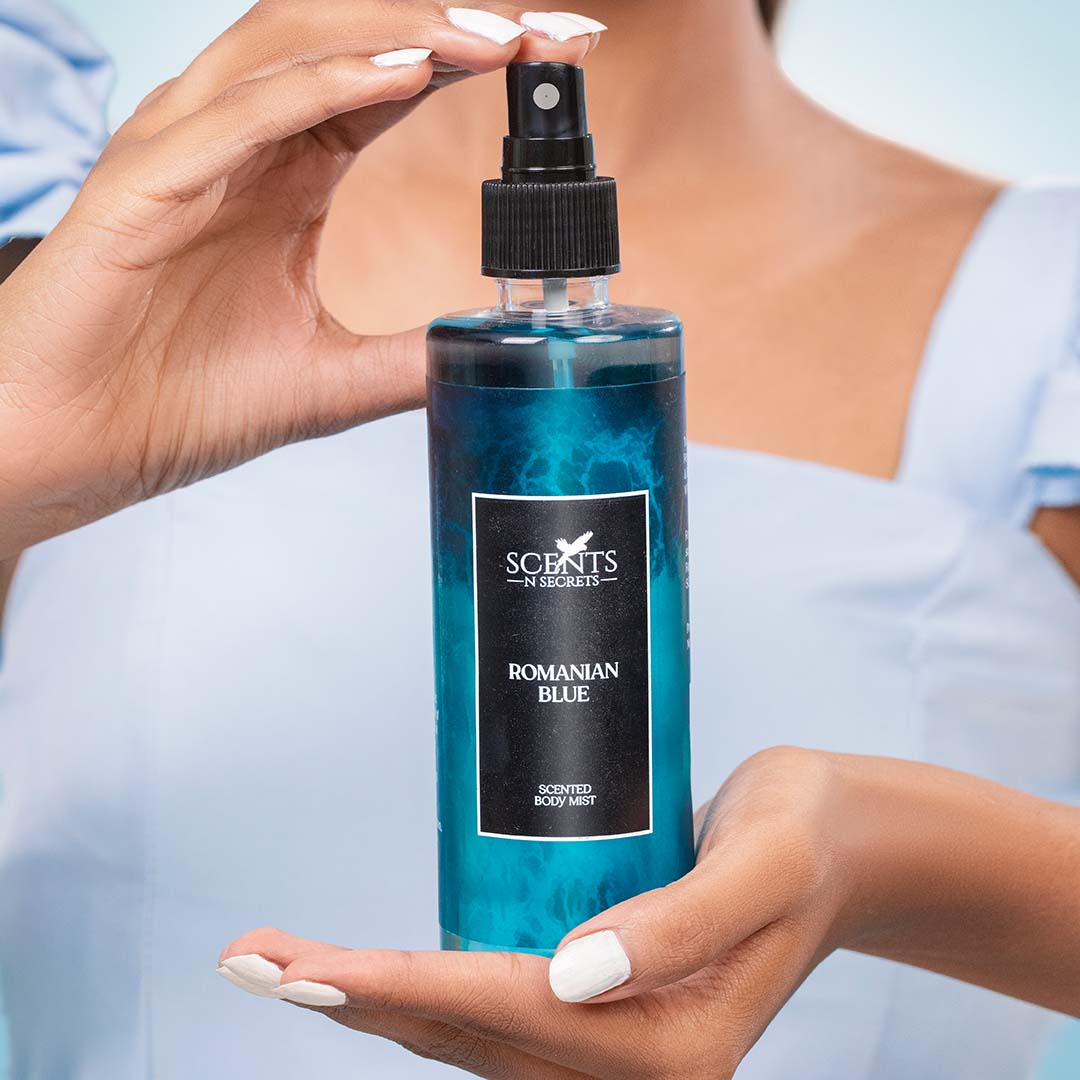 Romanian Blue Scented Body Mist Scents N Secrets Scents N Secrets