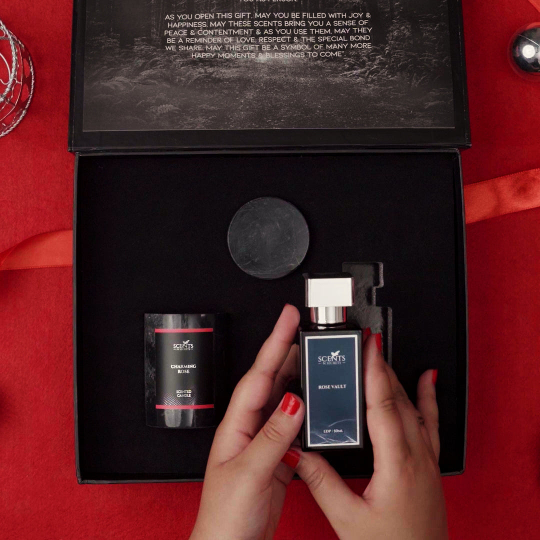 Premium Scented Gift Box ( Candle & Perfume ) | FREE Gift Box & Gift Bag